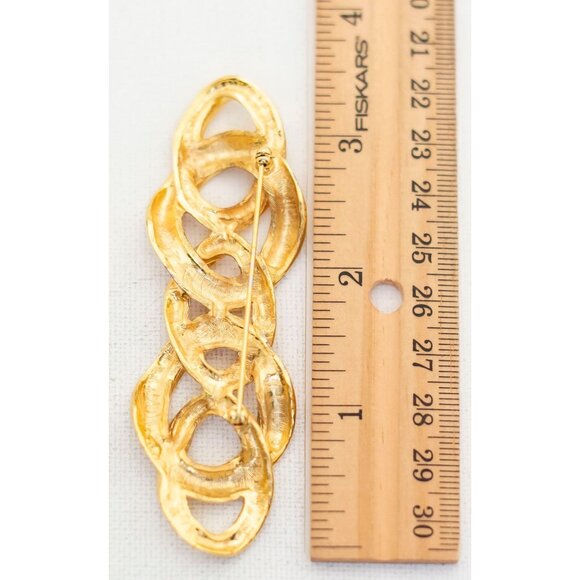 Vintage Oval Curbs Chain Brooch - T14 - Picture 2 of 2